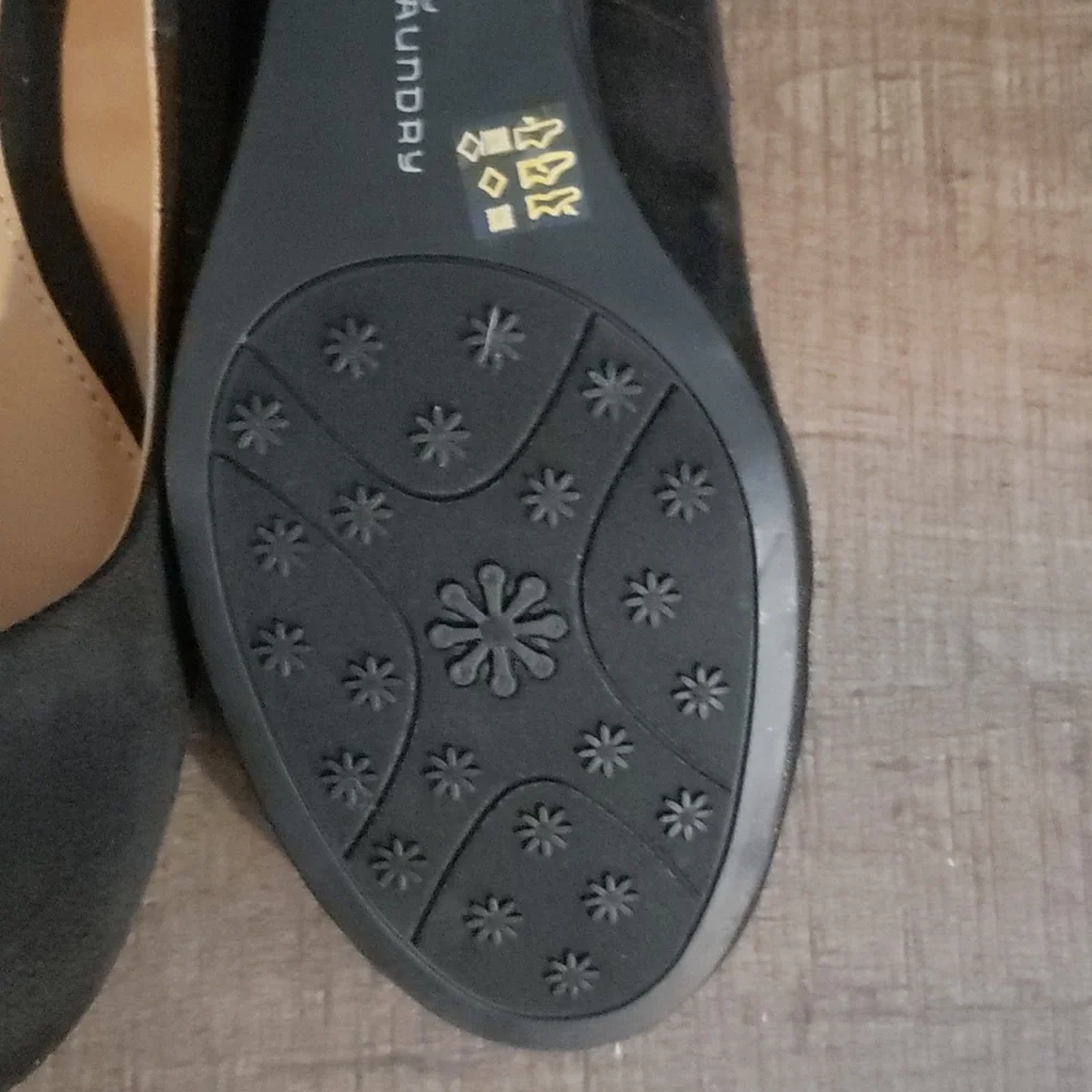 CL by Laundry black Marcie wedges Sz 7.5 - Picture 5 of 7